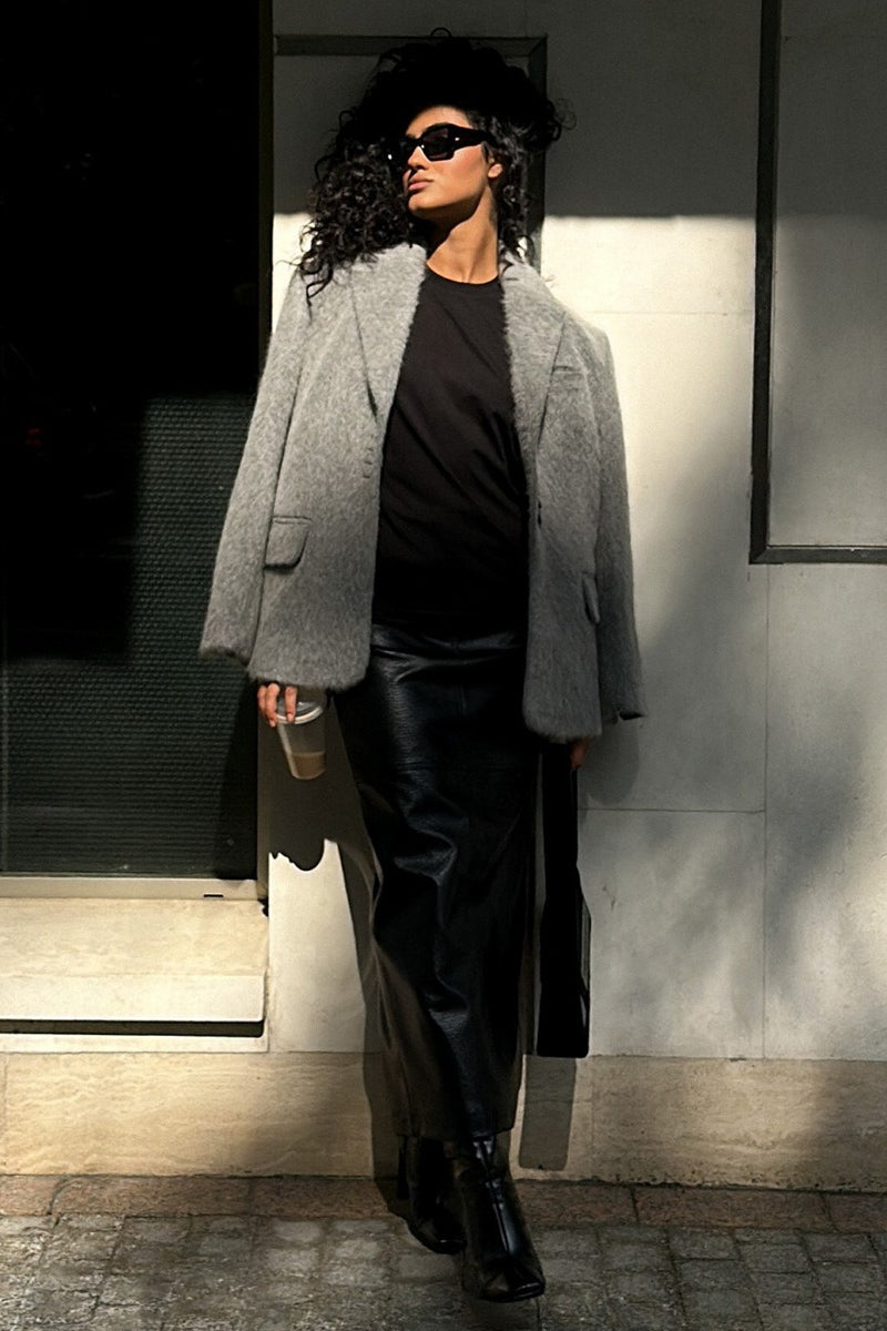 Plush Single Breasted Longline Blazer