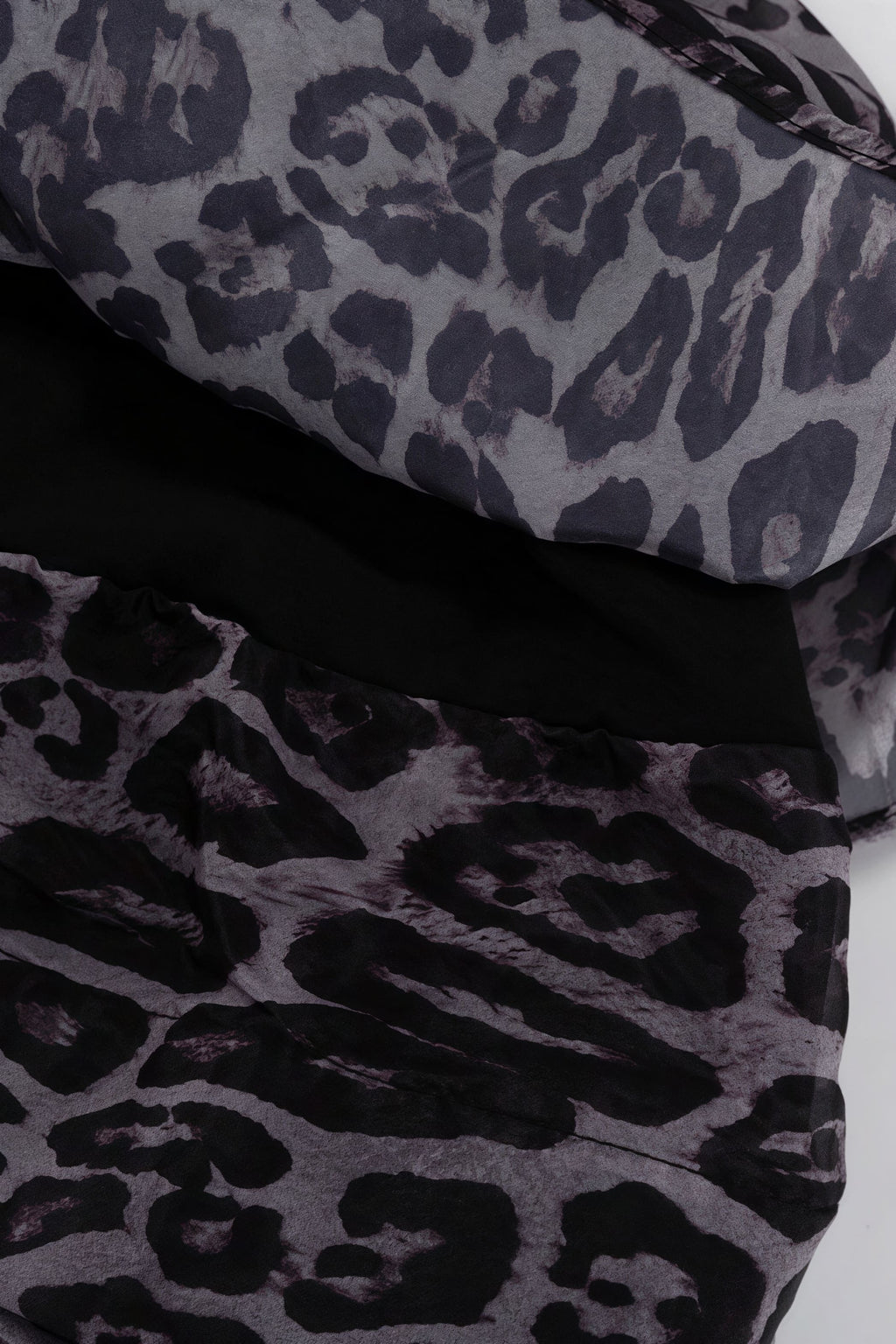 Chiffon Leopard Print Long Sleeve Mini Dress