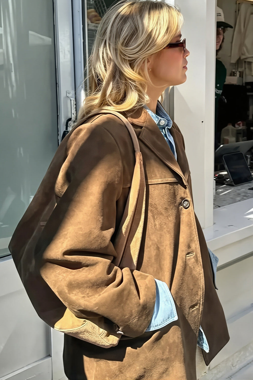 Brushed Suede Relaxed Blazer