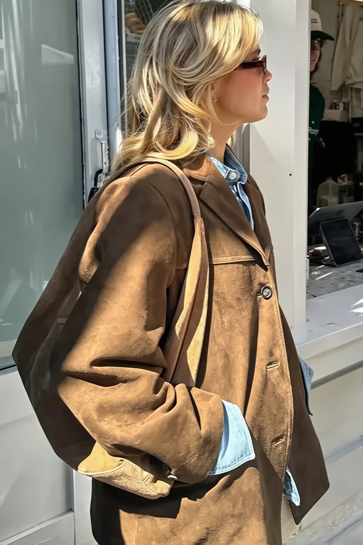 Brushed Suede Relaxed Blazer