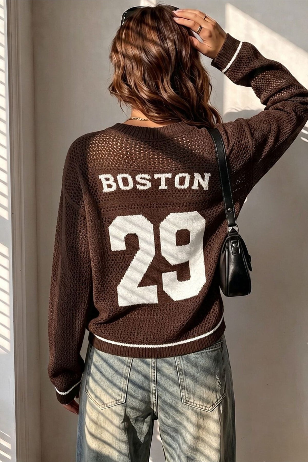 Varsity Graphic V Neck Sweater