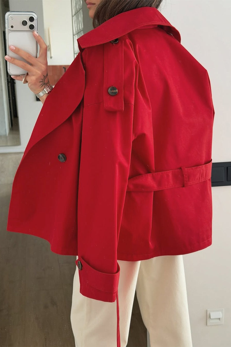 Tie Waist Short Trench Coat