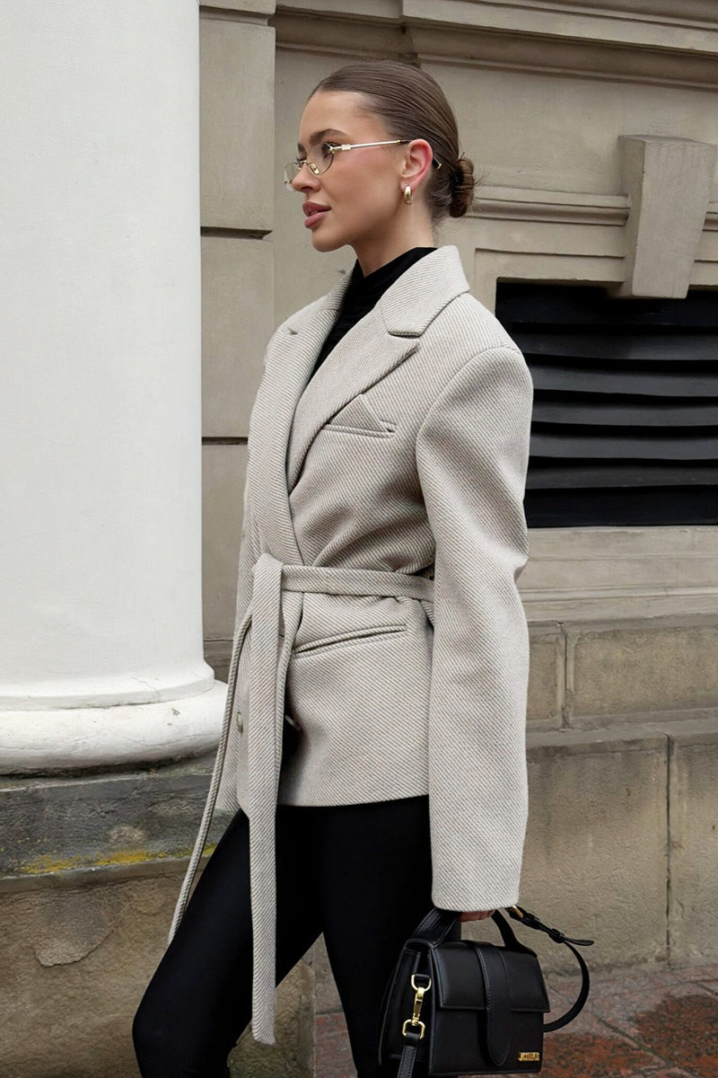 Double Breasted Straight Cut Blazer