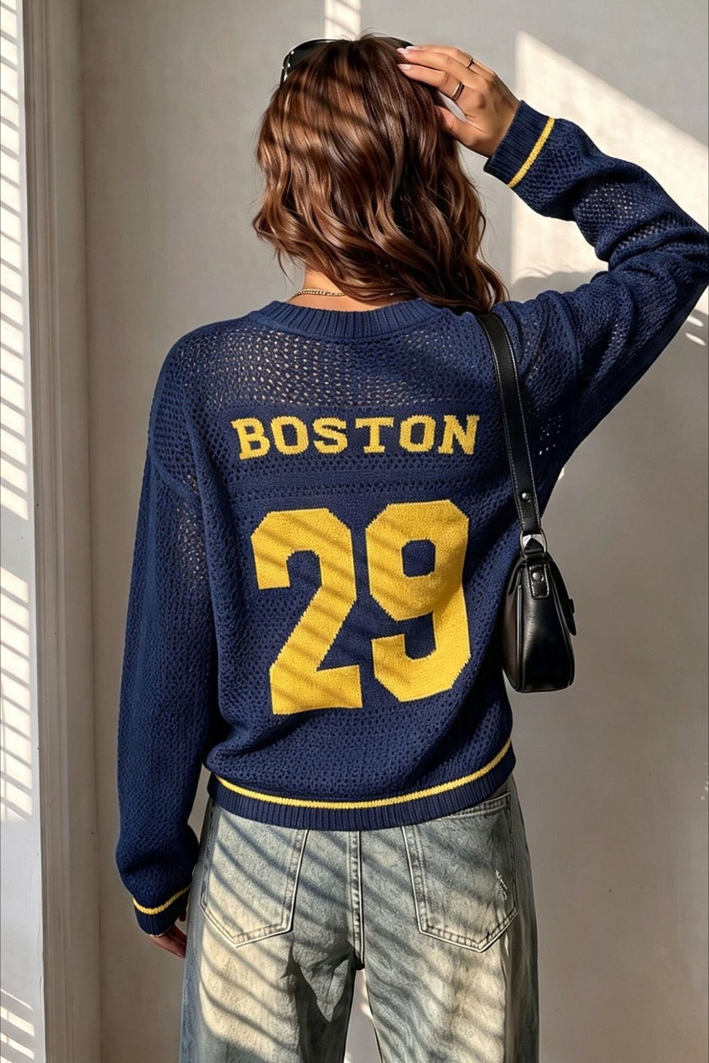Varsity Graphic V Neck Sweater