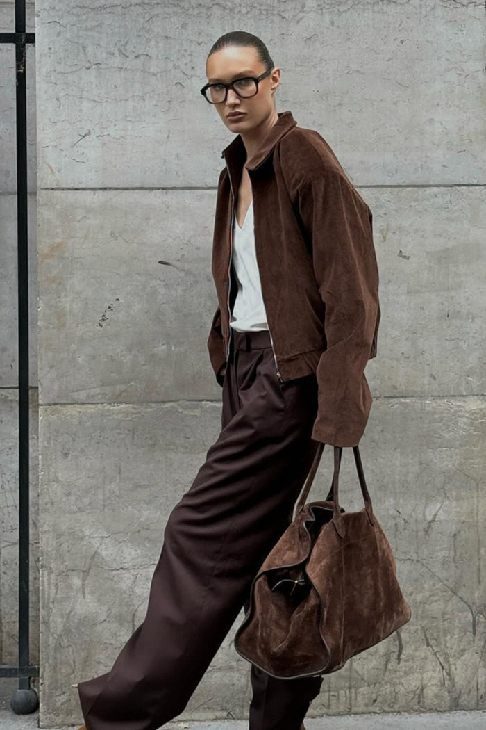 Corduroy Turn Down Collar Zip Jacket