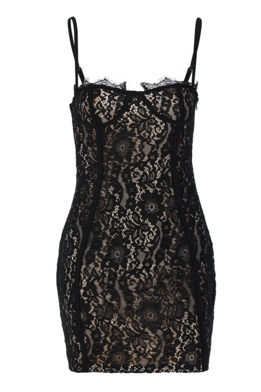 Sexy Lace Strapless Cami Mini Dress