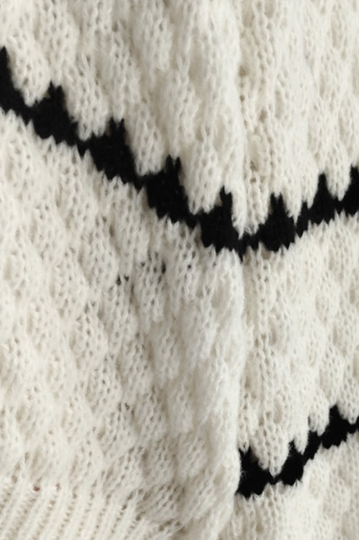 Knit Contrast Stripe Oversized Sweater