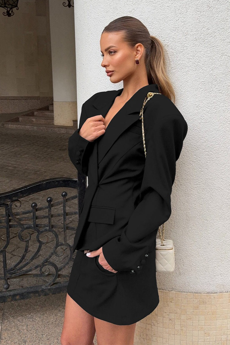 Scarf Tie Waist Fitted Blazer