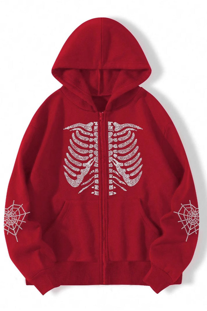 Skeleton Graphic Zip Hoodie