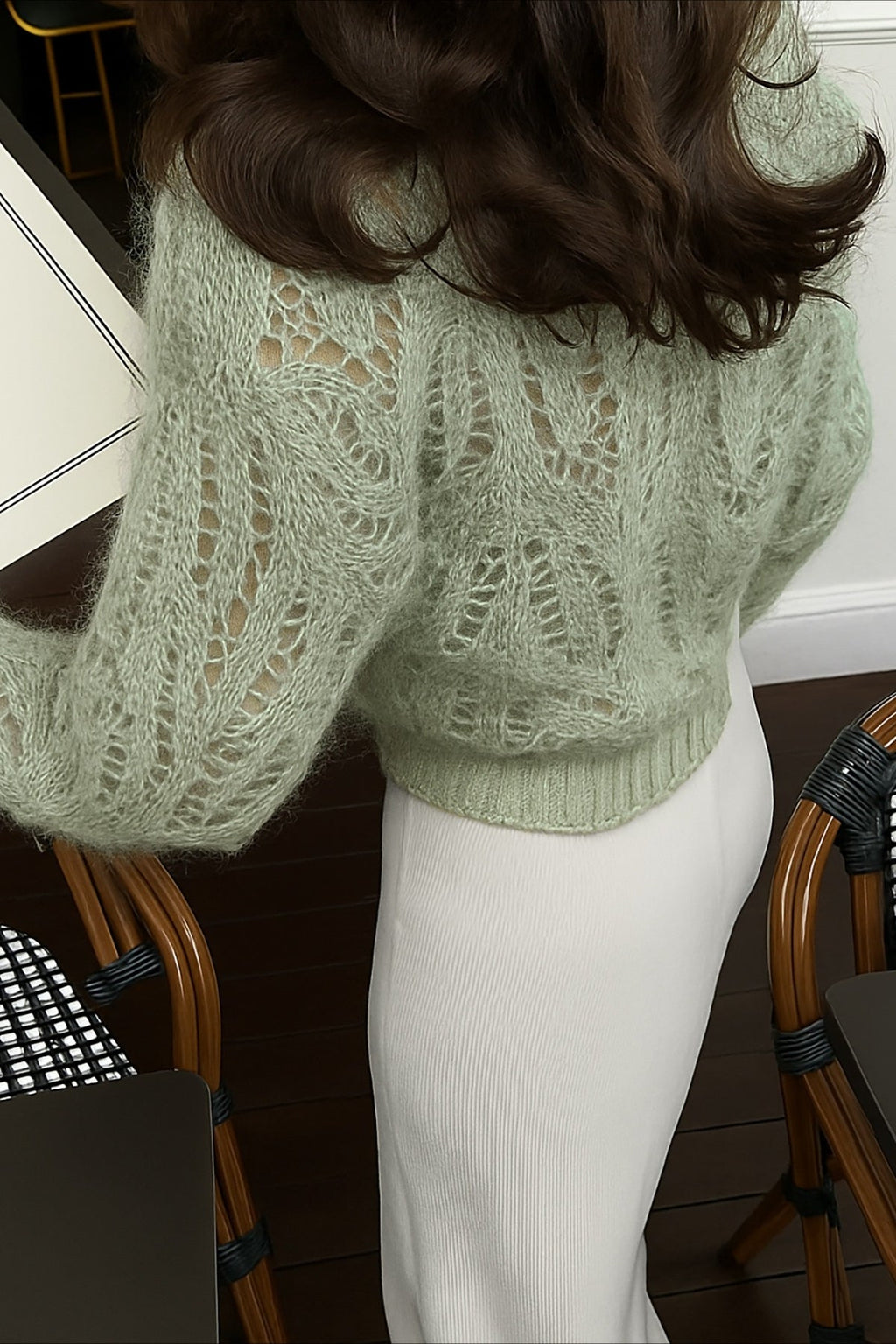 Pearl Button Leaf Knit Cardigans