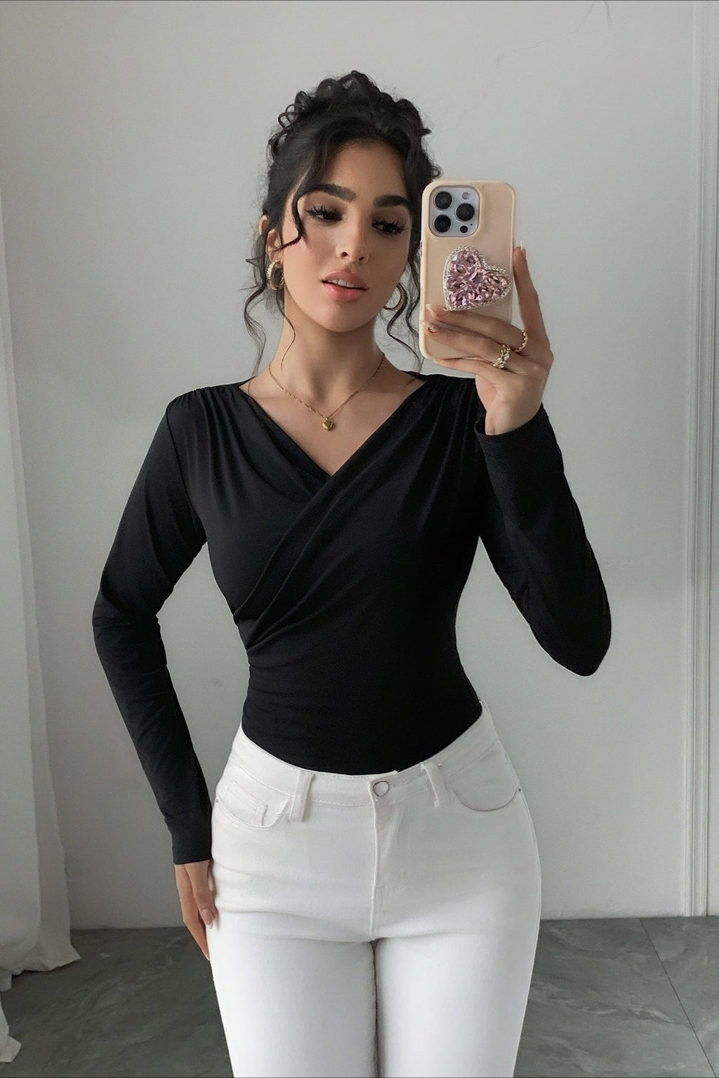 Crossover Off Shoulder Ruched Top