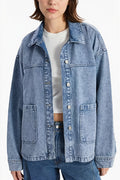 Oversized Pocket Button Denim Jacket
