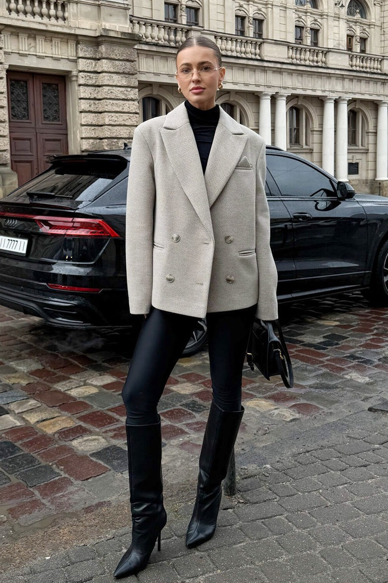 Double Breasted Straight Cut Blazer