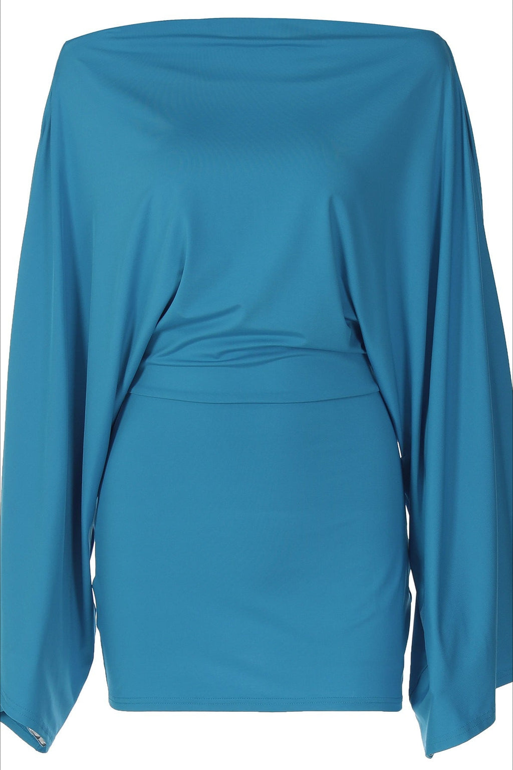 Solid Flare Sleeve Bodycon Mini Dress