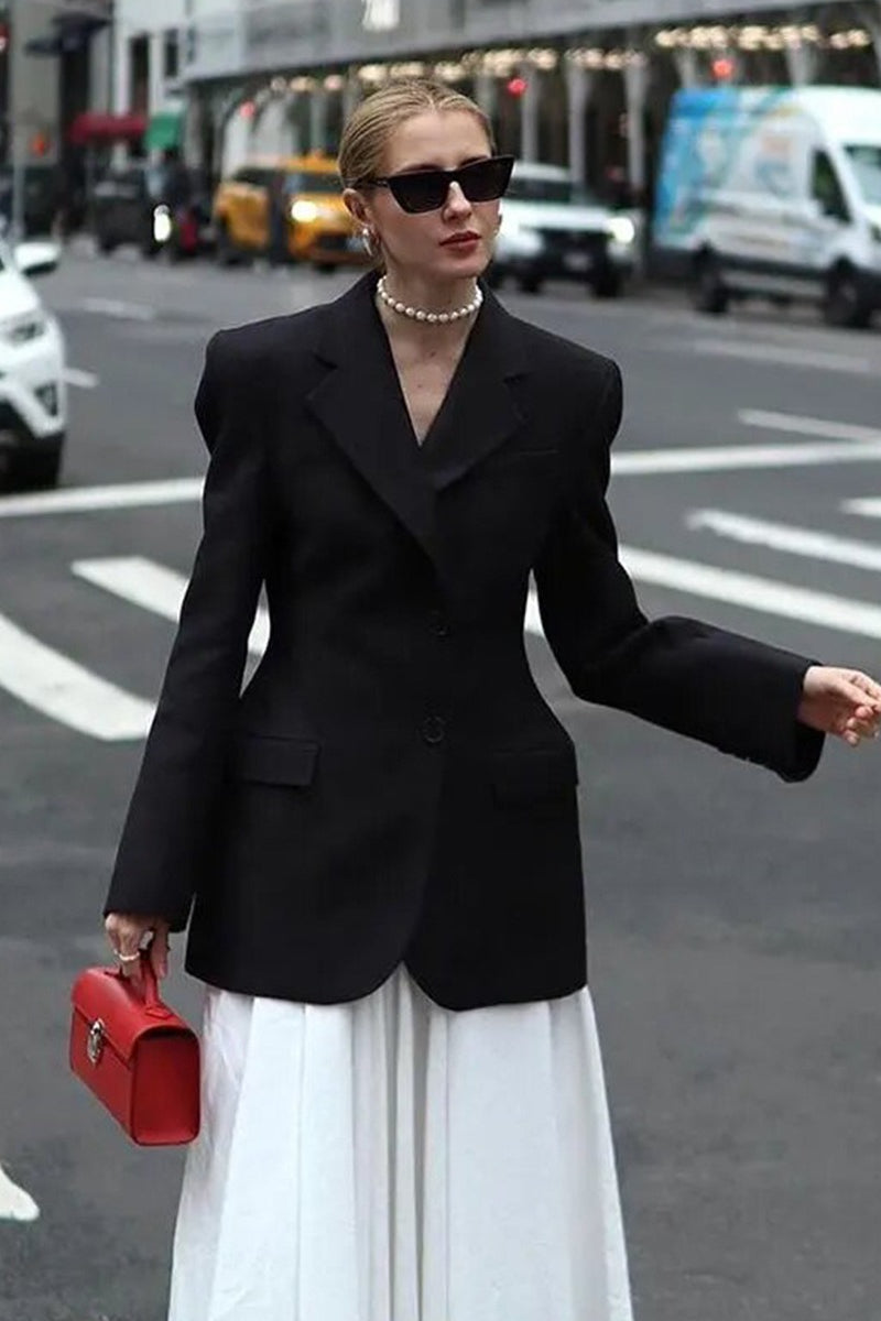 Sculpted Waist Double Button Blazer