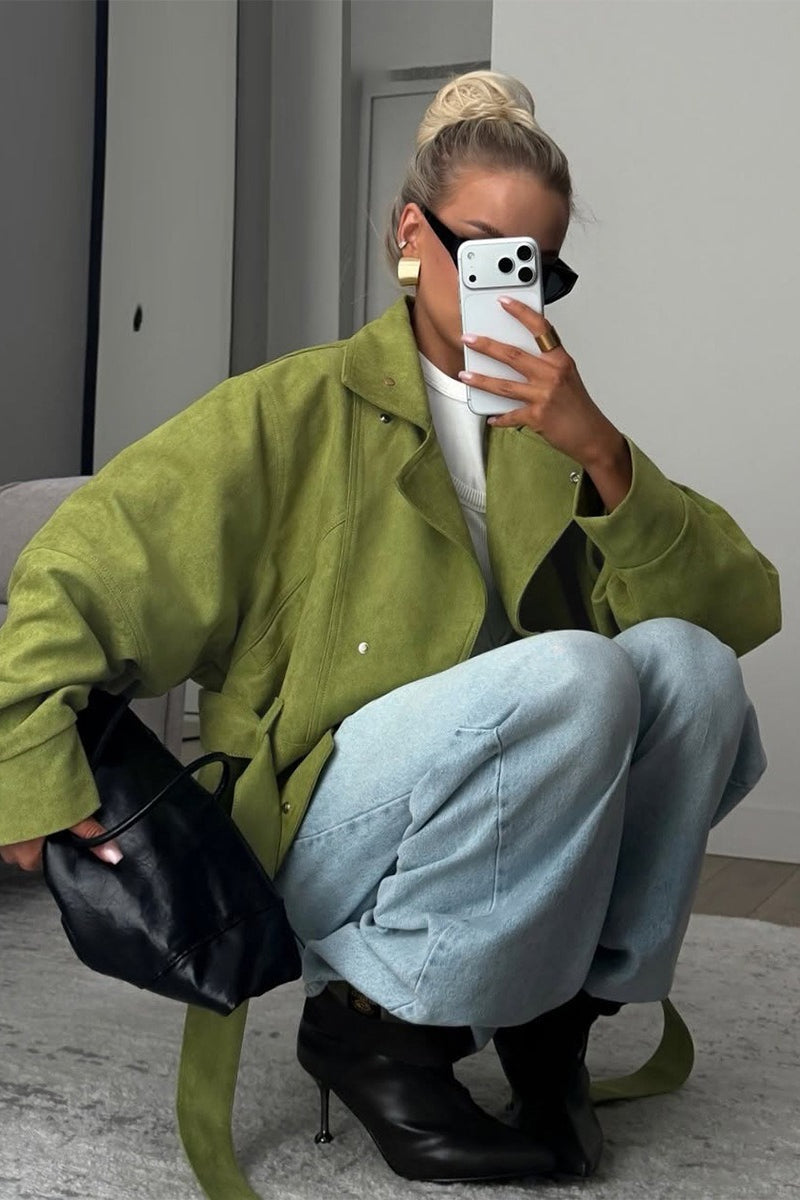 Tie Waist Cropped Field Jacket