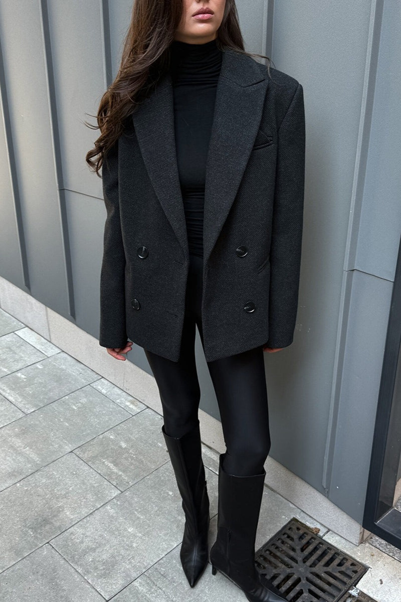 Double Breasted Straight Cut Blazer