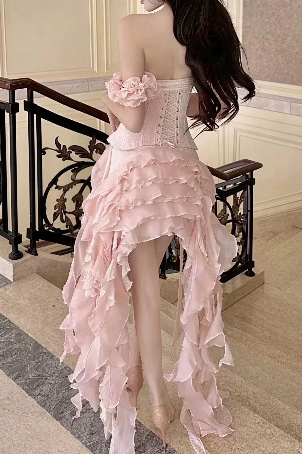 Flowy Halter Tassel Irregular Hem Mini Dress