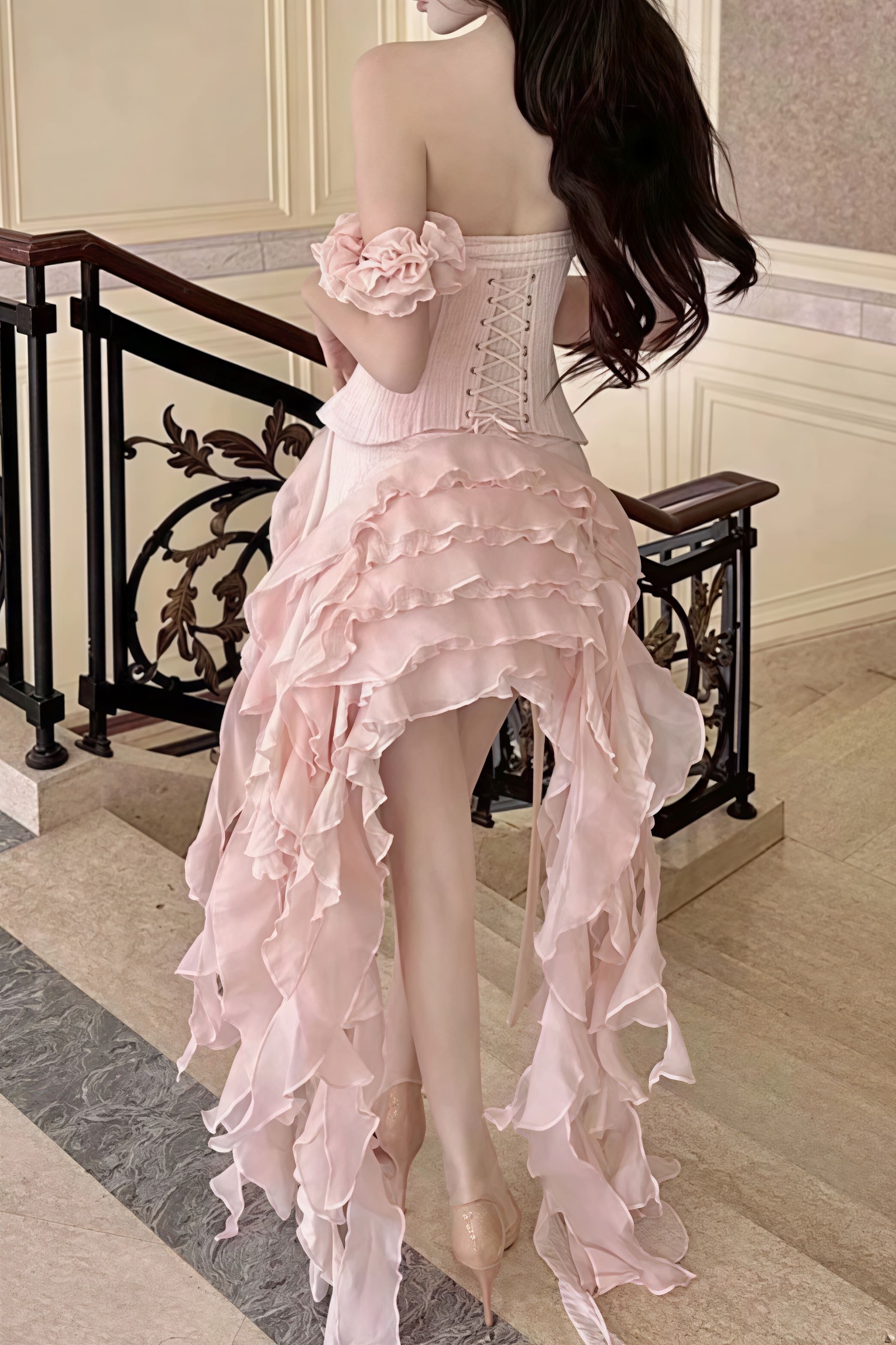 Flowy Halter Tassel Irregular Hem Mini Dress