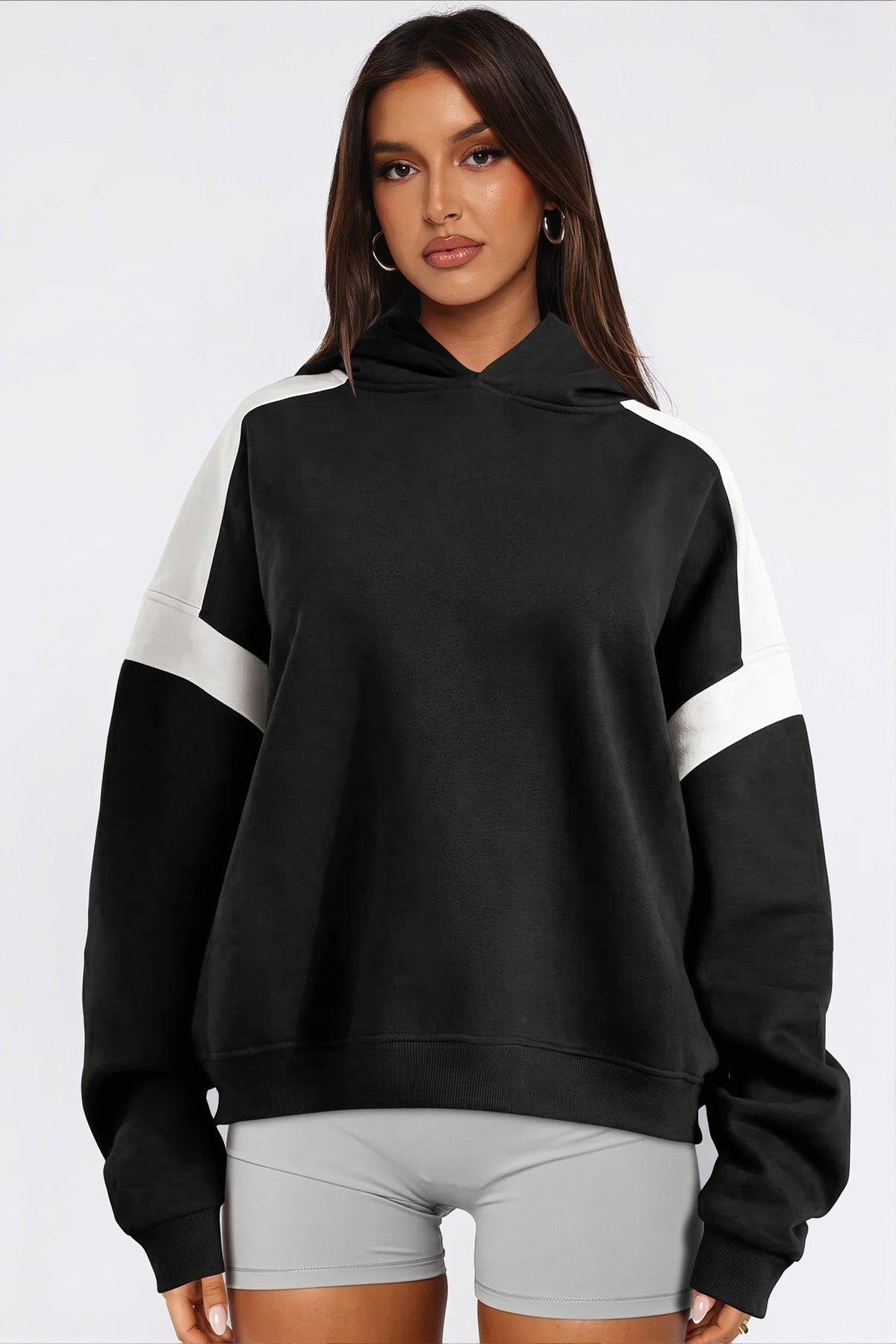 Color Block Oversized Pullover Hoodie