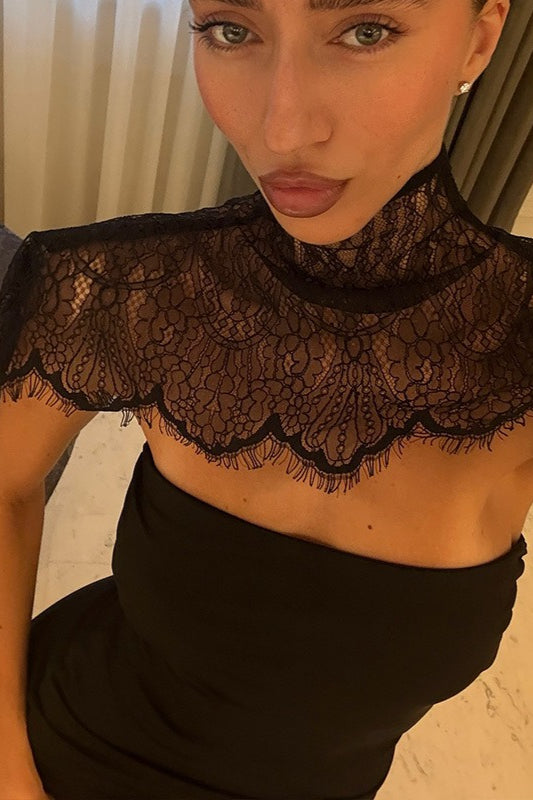 Lace Sleeveless Fitted Solid Mini Dress