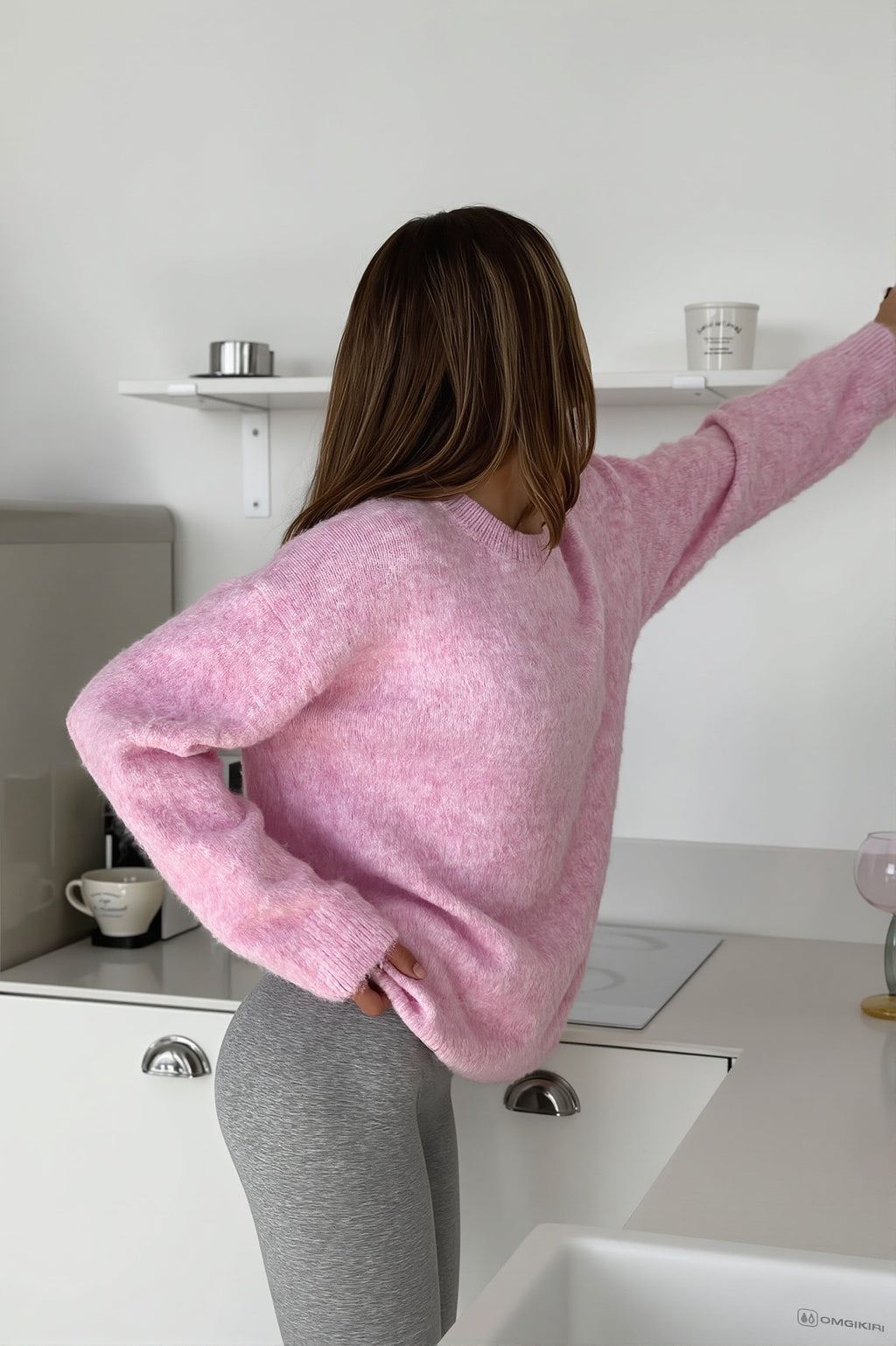 Fuzzy Crew Neck Oversized Sweater