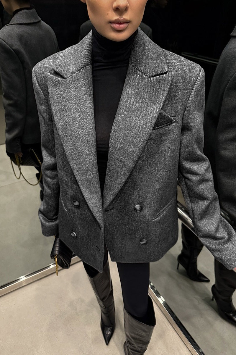 Belted Double Breasted Tailored Blazer