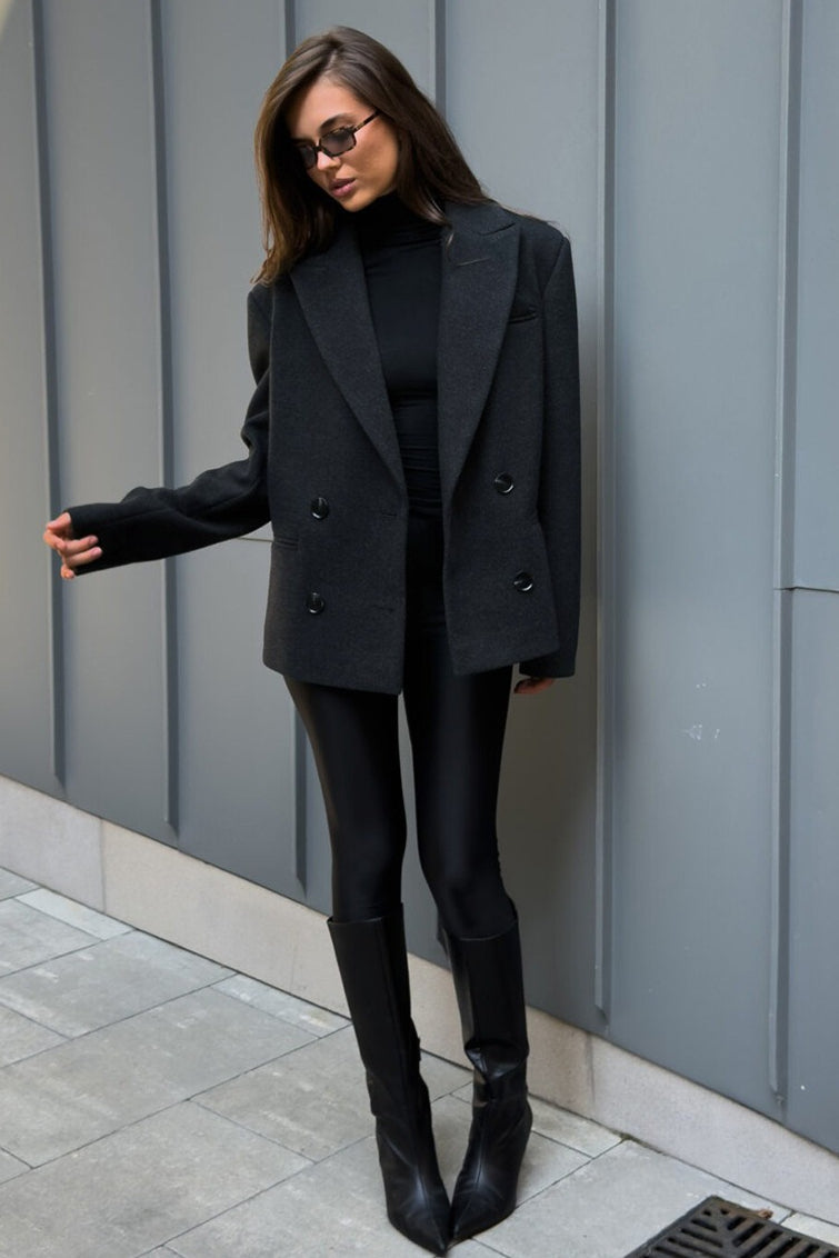 Double Breasted Straight Cut Blazer