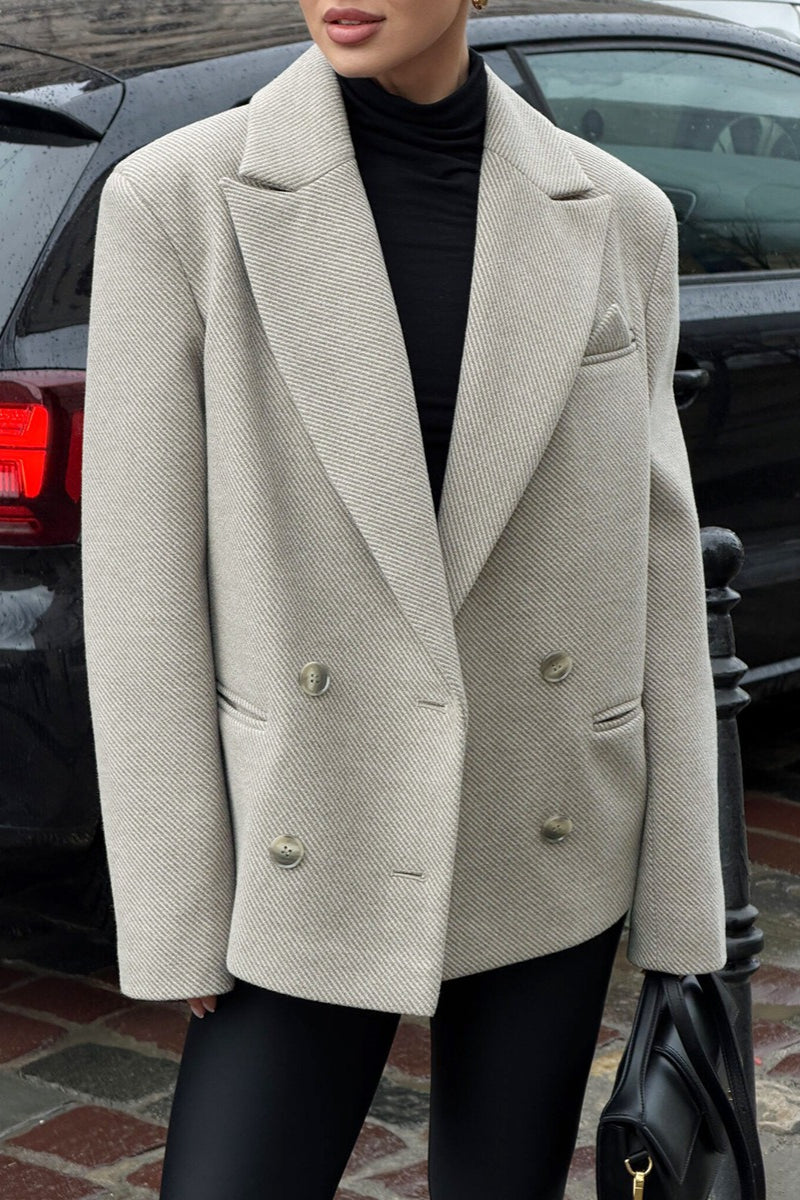 Double Breasted Straight Cut Blazer