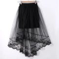 Glorol - High Waist Lace Flared Pleated Skirt