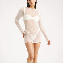 Sheer Cropped Off Shoulder Sweater