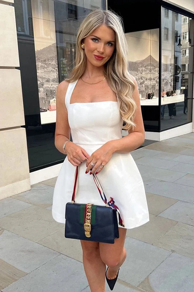 Glorol - Elegant Off-Shoulder Strapless Backless Sleeveless A-Line Mini Dress