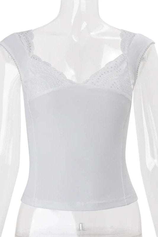 Glorol - Slim V-Neck Sleeveless Top