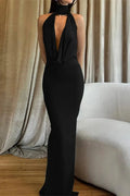 Glorol - Hollow Out Backless Sleeveless Bodycon Split Maxi Dress