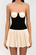 Glorol - Sleeveless Slim Patchwork Backless Bodycon Mini Dress