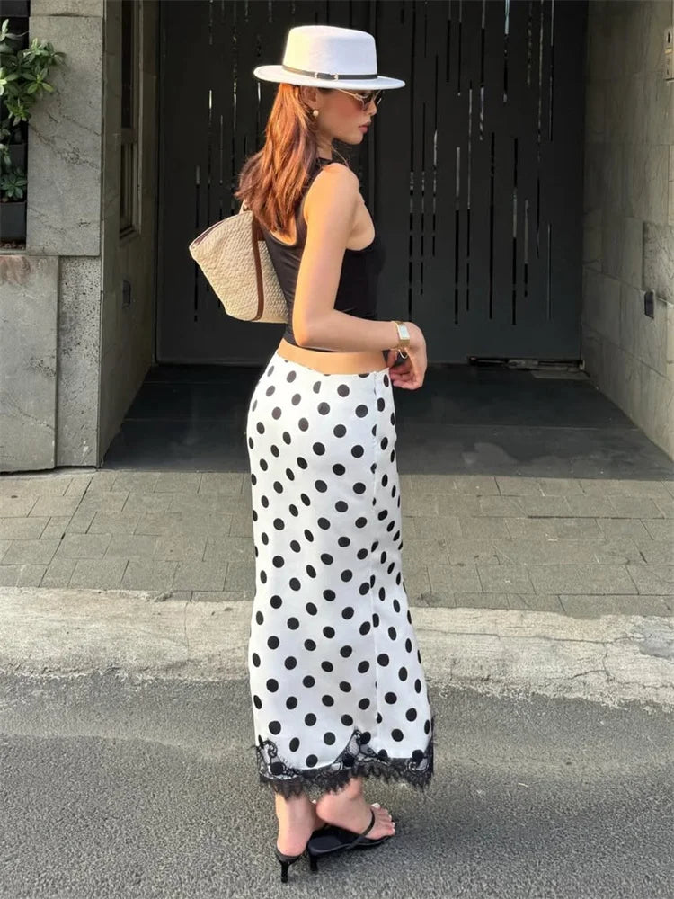 Glorol - High Waist Lace Patchwork Skirt