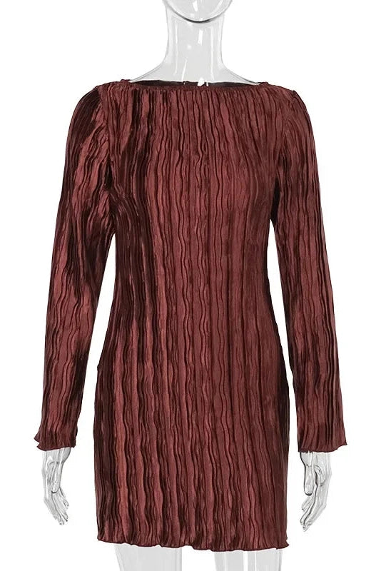 Glorol - Elegant Long Sleeve Mini Dress