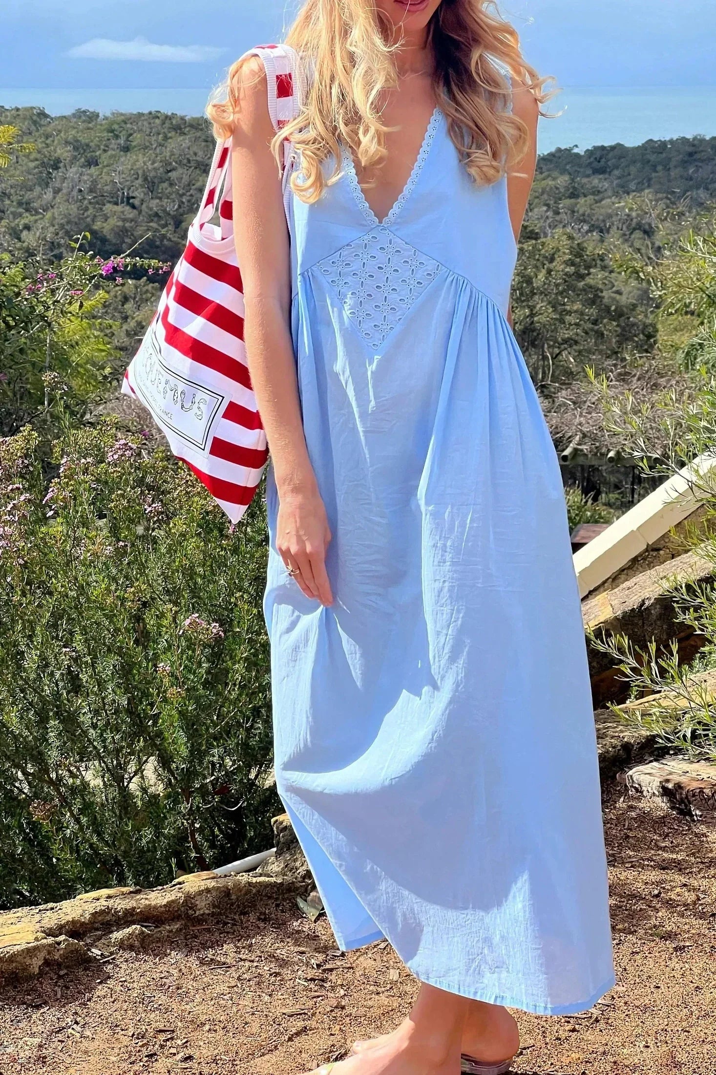 V-Neck Sleeveless Maxi Dress
