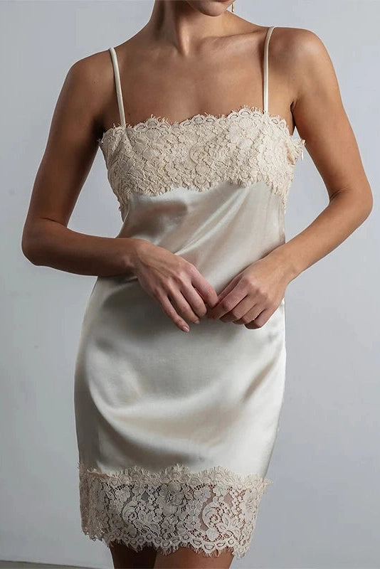Glorol - Elegant Lace Sleeveless Mini Dress