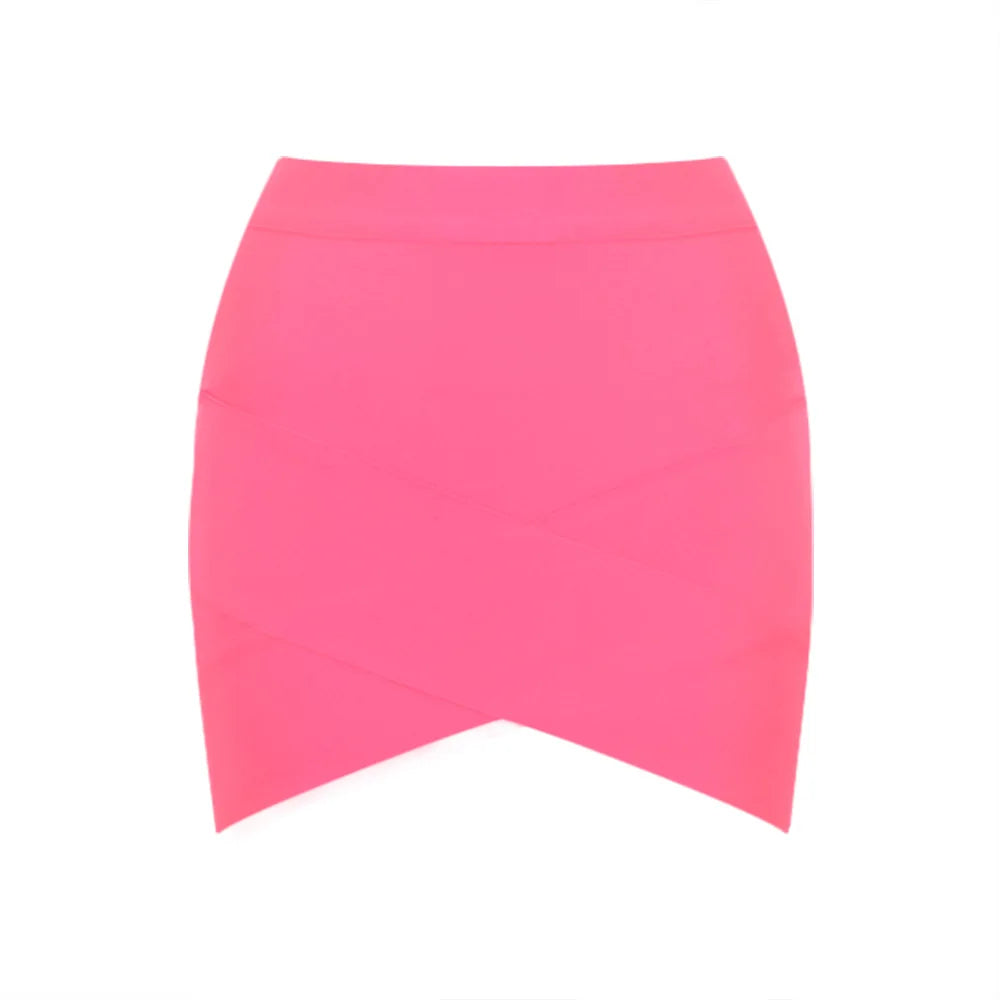 Glorol - High Waist Slit Bandage Hip Wrap Skirt