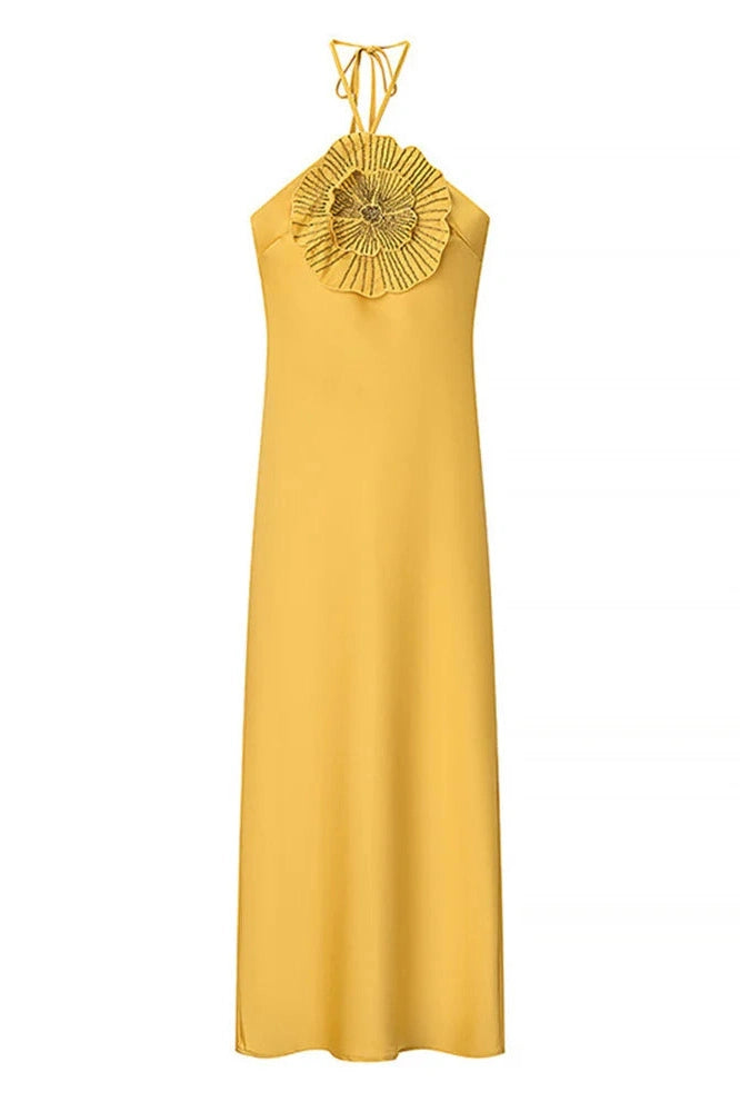 Glorol - Lace-Up Backless Slim Maxi Dress
