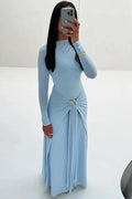 Glorol - Elegant Long Sleeve Bodycon Maxi Dress