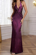 Glorol - Hollow Out Slim V-Neck Sleeveless Bodycon Maxi Dress