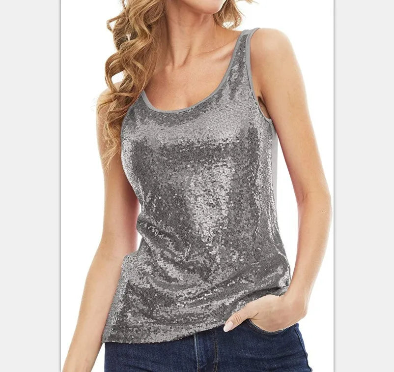 Glorol - Slim Sleeveless U-Neck Top
