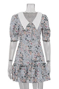 Glorol - Short Sleeve Turn-down Collar Mini Dress