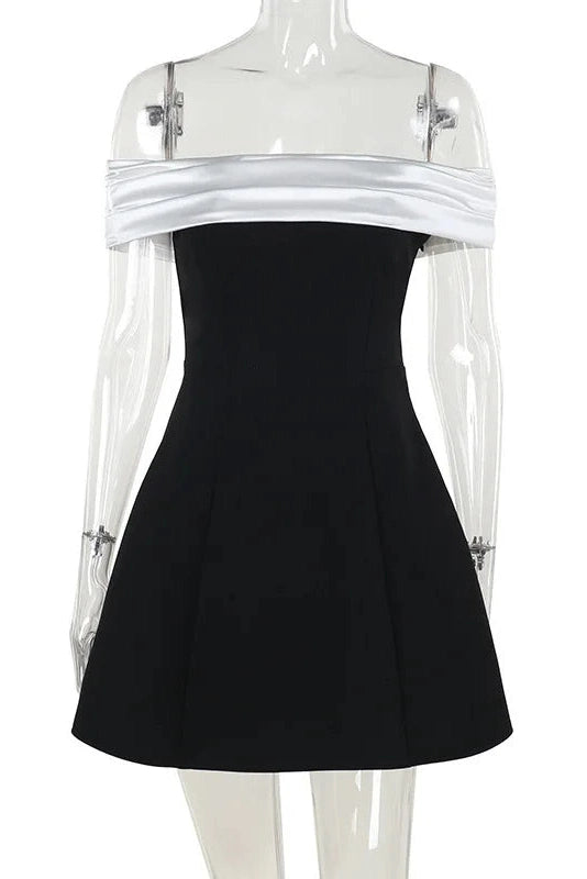 Glorol - Off-shoulder Strapless Sleeveless Backless Mini Dress