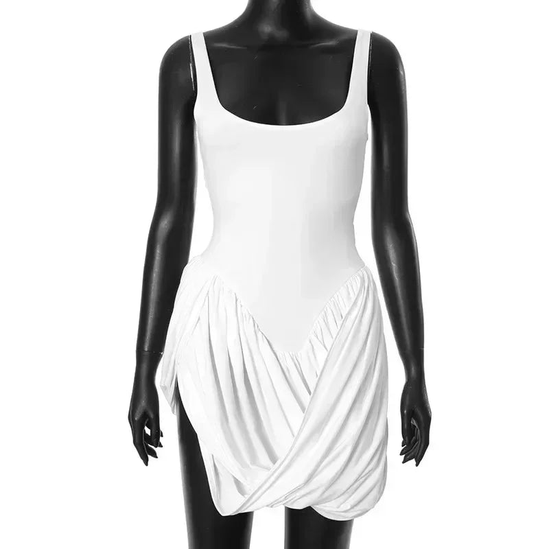 Glorol - Elegant High Waist Backless Mini Dress