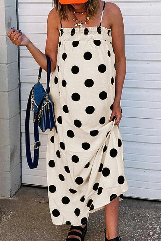 Glorol - Backless Sleeveless Loose Pleated Printed Maxi Dress