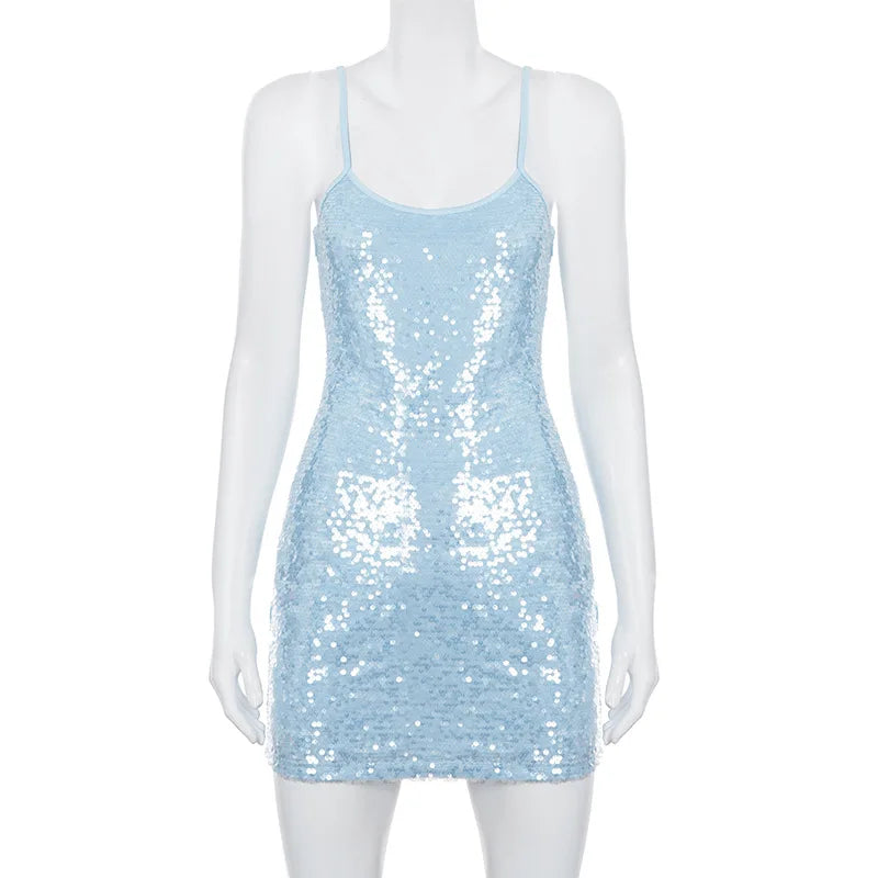 Glorol - Sleeveless Backless Slim Mini Dress