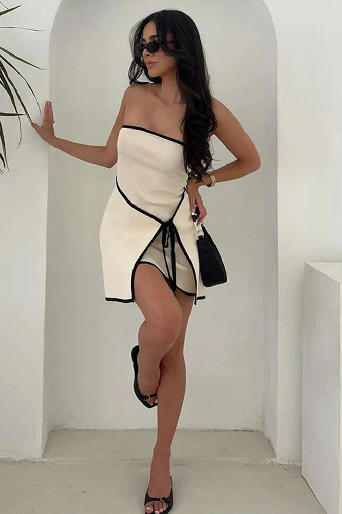 Glorol - Elegant Slim Knitted Sleeveless Mini Dress
